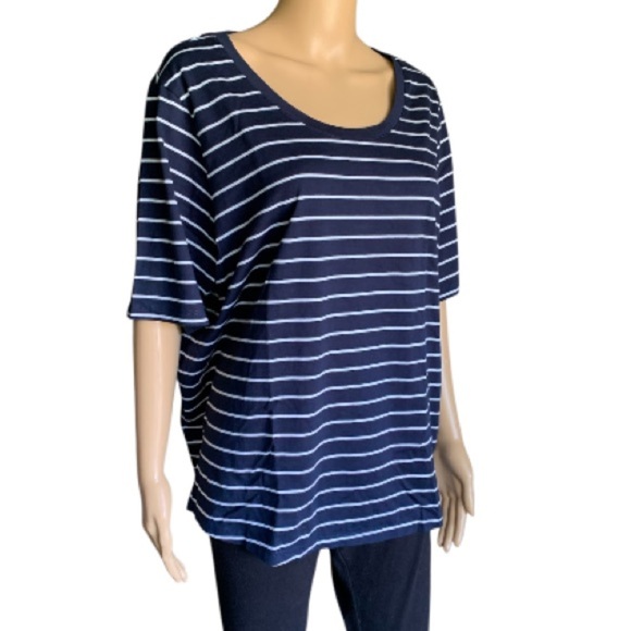 LANDSEND Women’s 100% Supima Cotton Elbow Sleeve Scoop Neck Tee Shirt - Picture 2 of 5